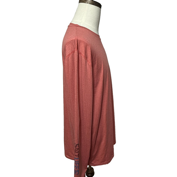 Salt Life T Shirt Mens XL Pink Orange SLX Stretch Long Sleeve Pocket Sun Shirt - Picture 7 of 8